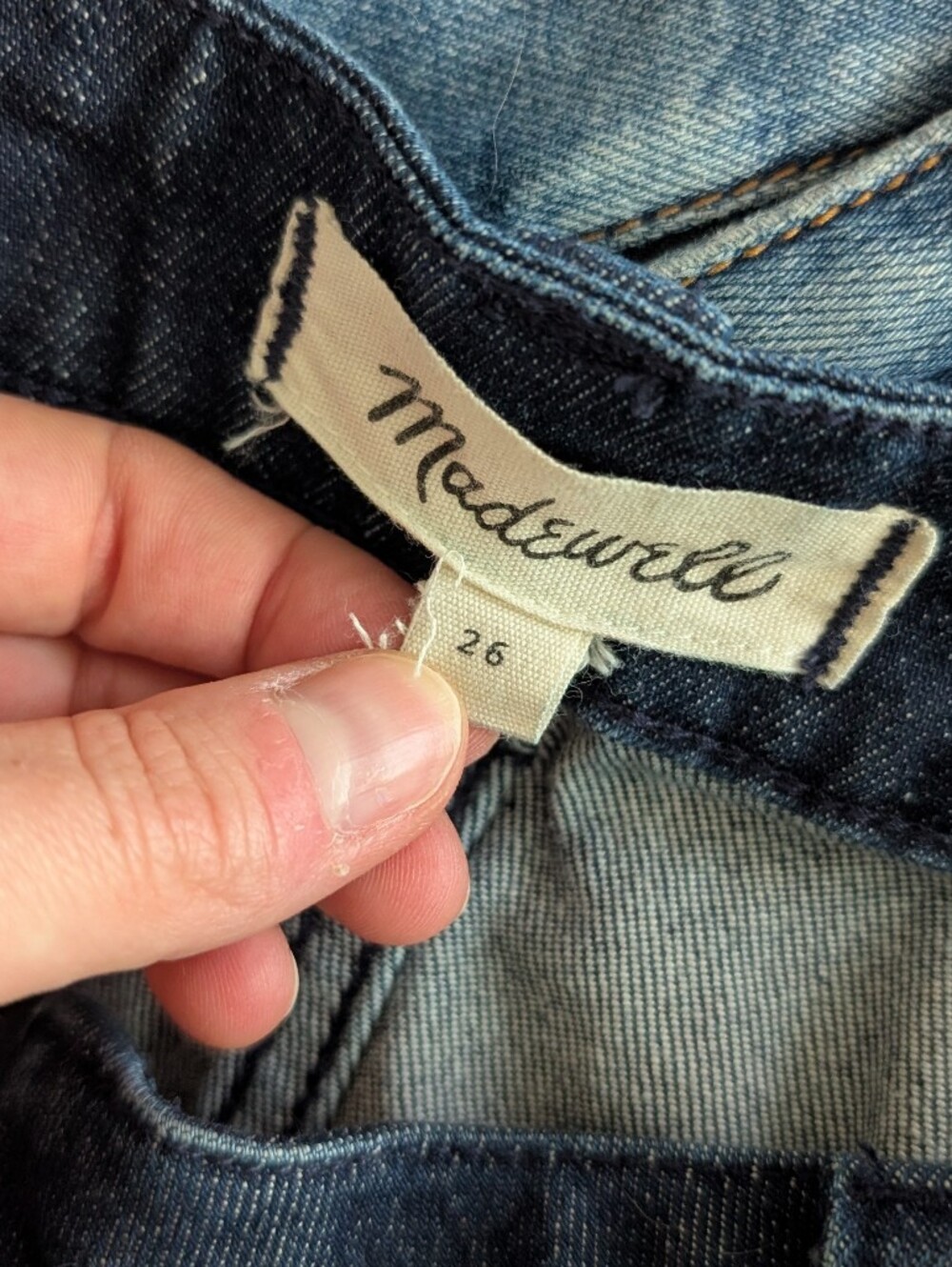 Dark Wash Denim Front-Zip Mini Skirt - 4 - Picture 7 of 8